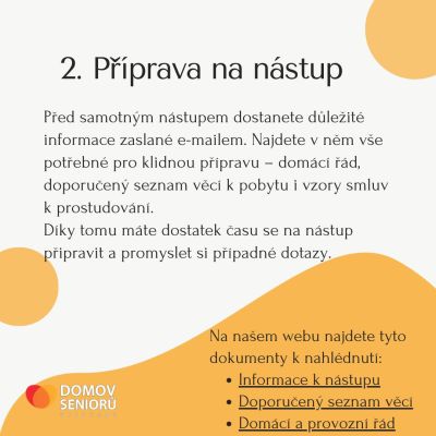 Jak probíhá nástup do Domova seniorů Vysočany?